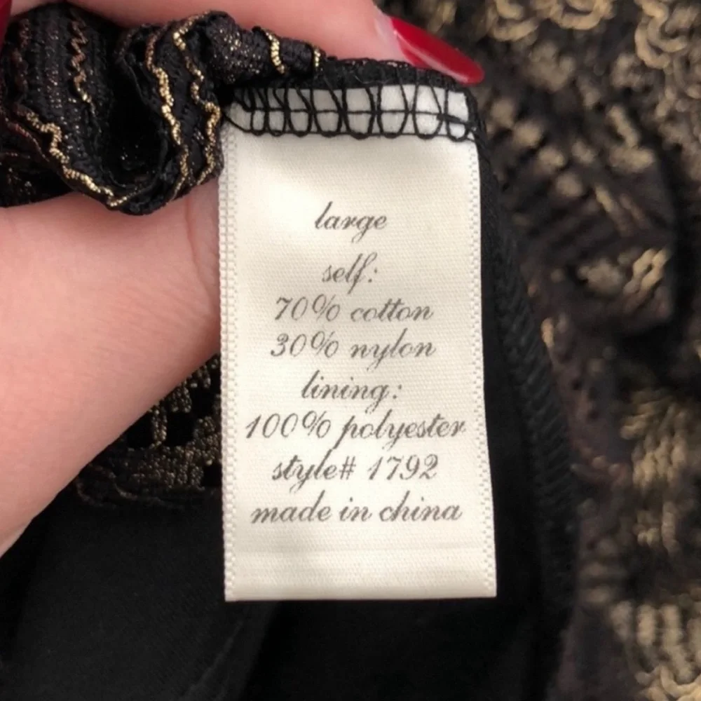 NWOT - Francesca's - Classic Black and Gold Dress - Size Large - Picture 6 of 7